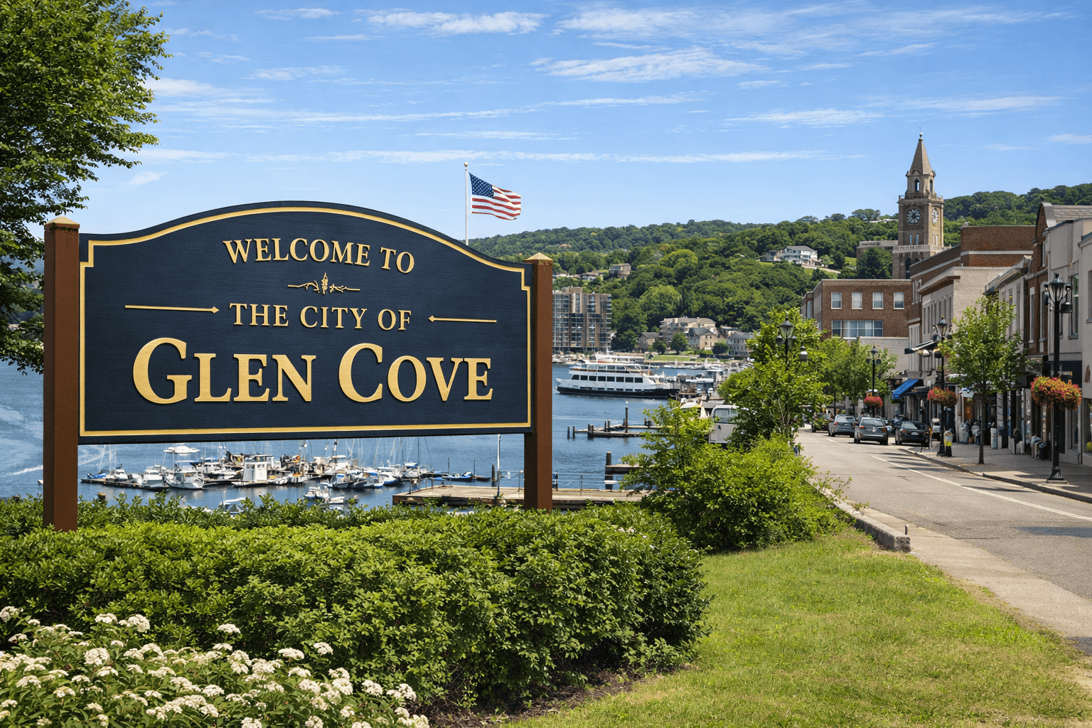 glen-cove-personal-injury-lawyer-long-island Glen Cove Long Island town scene used for a Siben & Siben LLP personal injury page