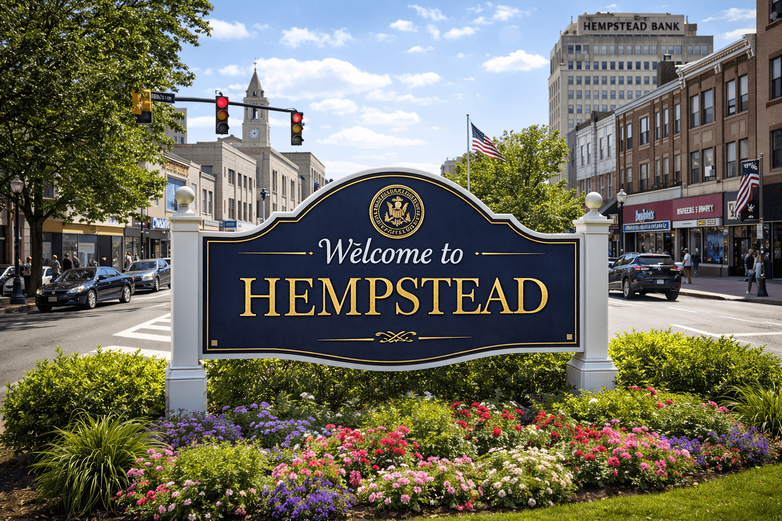 hempstead-personal-injury-lawyer-long-island Hempstead Long Island town scene used for a Siben & Siben LLP personal injury page